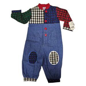 VTG 80s Alexis  patches chambray overall  USA made